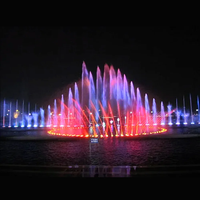Fontaine musicale extérieure moderne DEWY en acier inoxydable de grande taille avec LED et contrôle programmable