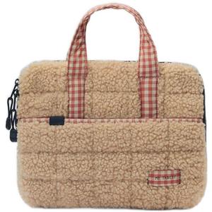 Hot Sale niedlichen flauschigen Laptop Griff Tasche pelzige Textur leichte tägliche Verwendung Laptop-Tasche Aktentasche mit Gingham-Griff - Product Image 1
