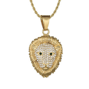 Guangzhou Big Zircon Discover Weekly Hip Hop chapado en <span class=keywords><strong>oro</strong></span> leopardo moda fina Moissanite joyería colgantes encantos - Product Image 6