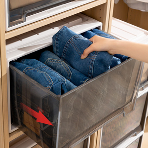 Multi-Layer jenis laci pakaian rumah tangga <span class=keywords><strong>Stackable</strong></span> laci penyimpanan Organizer susun kotak kabinet - Product Image 3