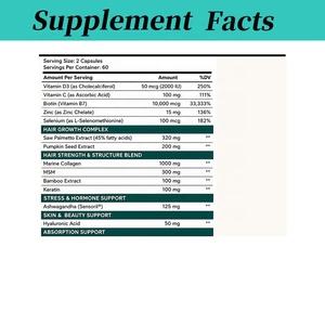 Vitamines pour la <span class=keywords><strong>repousse</strong></span> des <span class=keywords><strong>cheveux</strong></span> pour adultes, capsules alimentaires, marque privée OEM, <span class=keywords><strong>complément</strong></span> naturel anti-chute de <span class=keywords><strong>cheveux</strong></span> à la biotine, pour des <span class=keywords><strong>cheveux</strong></span> plus épais et plus volumineux - Product Image 2