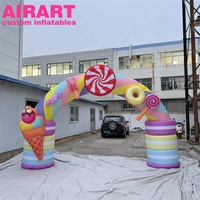 Arche gonflable géante Candyland, arche gonflable arc-en-ciel personnalisée avec décoration de fête de carnaval sur le thème des sucettes