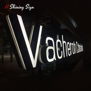 Shining Sign Customization Signs Factory Retail Acrylic 3D Mini Beveled Letters Frontlit and Backlit Business Led Signboard