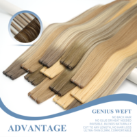 Vente en gros usine : Extensions de cheveux humains vierges russes bruts, Tissages invisibles Genius Wefts, Cheveux à cuticules alignées pour salon
