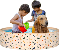 Hundepool, Faltbarer Kinderpool aus Hartplastik, 119 cm x 30 cm Bällebad