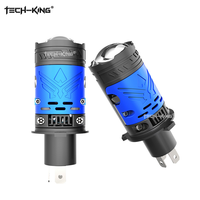 TECH-KING Nouveau modèle 130W H4 Projecteur à lentille LED Phares Plug and Play H4 LED Phares de moto et de voiture