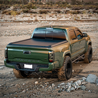 Couverture de benne rétractable robuste pour camionnettes Ford F150 F250 F350, design à profil bas, pliage quadruple par GMC