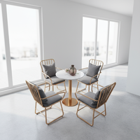 Ensemble table et chaises de restaurant en fer, design nordique, moderne, multifonctionnel, minimaliste, pour usage intérieur, idéal pour les salons de thé et les pâtisseries.