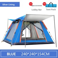 Tente de Camping 4 personnes de haute qualité Tente extérieure pop-up automatique portable Fournitures en gros