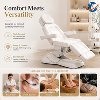 Fauteuil de Traitement Esthétique Électrique Moderne de Luxe, Design à Jambes Dédoublées, Réglable en Hauteur, en Cuir PU, Pliable, pour Salon de Coiffure et Tatouage
