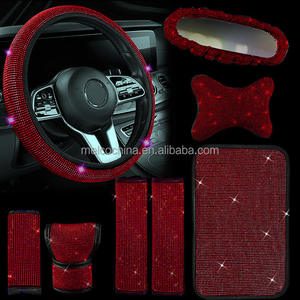 MELCO A1 Modèle Rose PU Cuir Volant Couverture Auto Accessoires pour Femmes avec Diamant Design - Product Image 2