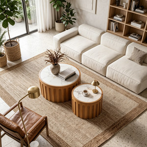 Tavolino <span class=keywords><strong>da</strong></span> Caffè Rotondo in Legno <span class=keywords><strong>Vintage</strong></span> Durevole per Interni, Adatto per Casa di Campagna, Villa, Patio, Giardino e Balcone - Product Image 6