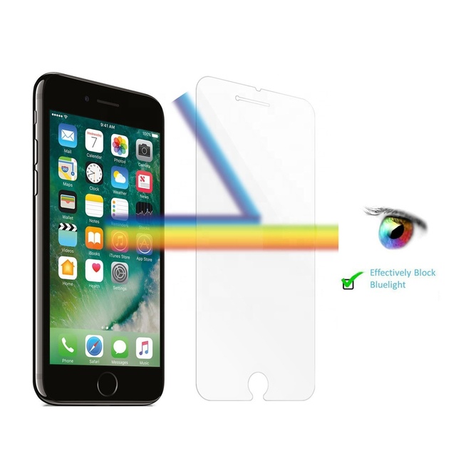 Grade AAA 9H Hardness Anti Blue Light UV Screen Protector for 6 Plus/6S Plus 0.3mm Ultra-Thin Tempered Glass