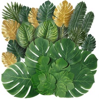 Feuilles artificielles en plastique, style écaille de tortue, palmier tropical, Monstera, pour Safari, Jungle, Plage, Mariage, Thanksgiving, Douche