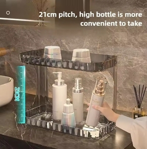 Dual Layer Bathroom Storage Rack Toilet Organizer with Cosmetics Storage <b>Box</b> Desktop <b>Shelf</b> for Washstand Accessories - Product Image 5