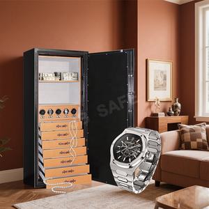 Grande armoire de luxe, serrure à <span class=keywords><strong>empreinte</strong></span> digitale cachée, coffre-fort, boîte automatique de remontoir de montre, coffre-fort antivol <span class=keywords><strong>pour</strong></span> tiroir à bijoux - Product Image 5