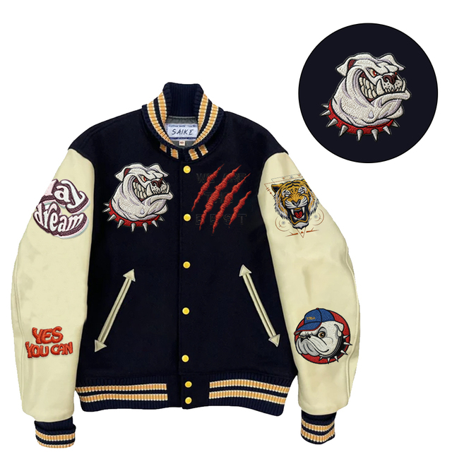 High Quality Winter Woolen Mens Letterman Jackets Wholesale OEM Service Finished Custom Printed Embroidery Baseball Varsity