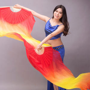 Разноцветные шелковые веера Willyoung для танца живота, аксессуары для восточных танцев в египетском и индийском стиле, продаются в парах для женщин - Product Image 4
