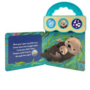 Livre sonore personnalisé pour l'heure du coucher, thème Petite Otter, 3 boutons à presser pour entendre l'histoire des beaux rêves, pages en carton, boîte à piles ABS, OEM - Product Image 2