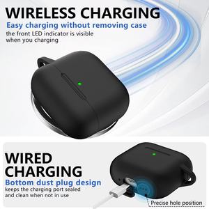Étui <span class=keywords><strong>de</strong></span> protection en silicone pour <span class=keywords><strong>Airpods</strong></span> 4 <span class=keywords><strong>avec</strong></span> kit <span class=keywords><strong>de</strong></span> nettoyage, stylo et mousqueton anti-perte, compatible <span class=keywords><strong>avec</strong></span> les <span class=keywords><strong>Airpods</strong></span> Pro 3 et 2 - Product Image 3