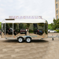 Nouvelle conception de kiosque à café mobile, camion de restauration rapide, foodtruck, remorque alimentaire mobile en acier inoxydable, équipement de cuisine complet