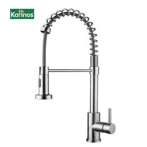 Grifo de Cocina Moderno de Acero Inoxidable 360, Monomando, de un Solo Orificio, Montado en Cubierta, con Rociador Extraíble - Product Image 1