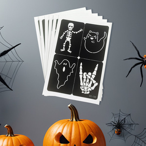 Nuevas plantillas de tatuaje de Halloween, pegatinas de tatuaje temporal de calabaza de araña, plantillas de aerógrafo para <span class=keywords><strong>maquillaje</strong></span> de arte corporal - Product Image 3