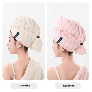 [ Séchage rapide ] Nouveau bonnet de séchage pour <span class=keywords><strong>cheveux</strong></span> super absorbant en polyester doux à motif uni, foulard de tête pour <span class=keywords><strong>femme</strong></span>, serviette de shampoing, bonnet de douche - Product Image 4