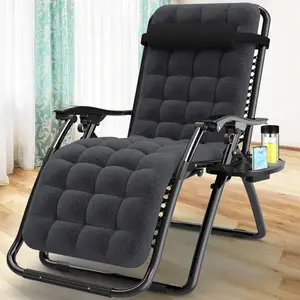 Outdoor Garden Heavy Duty Folding Adjustable 0 Gravity Chair Reclining Chair Lounge Chair With Soft Pad