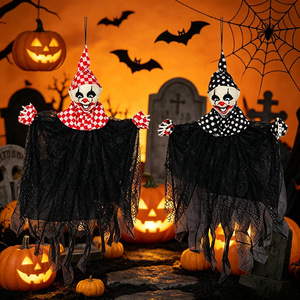 Novedad: Decoración para Fiestas de Casa Embrujada, Accesorios de Fantasma de Payaso de Circo de Carnaval Espeluznante de 20 Pulgadas con Puntos, Fantasma de Payaso Aterrador Colgante para Halloween - Product Image 2
