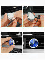 Jam dasbor mobil otomatis dengan jam tangan Mini kuarsa jam tangan elektronik untuk sepeda motor dan sepeda, aksesori mobil tahan air