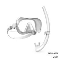 Masque de plongée portable à lentille unique en verre pour la pêche sous-marine, avec tuba, anti-buée, réglable, en silicone, kit de plongée sous-marine
