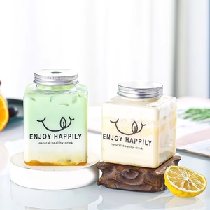 Bouteilles de jus <span class=keywords><strong>PET</strong></span> carrées 250ml 300ml 350ml 500ml Bouteille de soda jetable à vis portable pour boissons, café, thé - Product Image 4