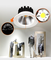 Plafonnier encastré rond LED COB 5W 10W 15W pour intérieur, projecteur LED, spot, éclairage ponctuel