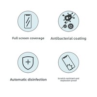 Protection d'écran en verre trempé antibactérien à couverture intégrale pour iPhone 18/17/16/15/14/13 (Pro/Duo/Pro Max), filtre anti-lumière bleue