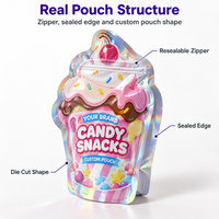 Pochette en Mylar découpée sur mesure avec impression personnalisée pour bonbons, snacks, gommes et emballages alimentaires originaux.