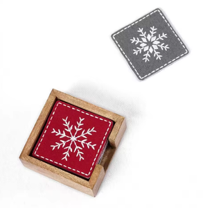 Venta directa de fábrica Decoraciones navideñas duraderas Posavasos de fieltro para uso doméstico en festivales - Product Image 6