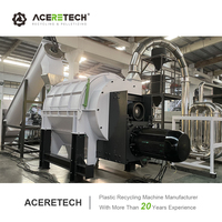 Laveuse de plastique automatique Aceretech haute capacité 1500 kg/h avec moteur, boîte de vitesses et roulement pour l'élimination des étiquettes - Certifiée CE