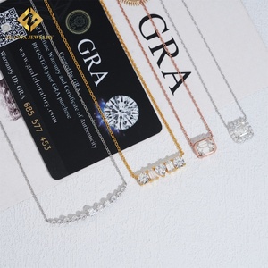 Collar de Plata 925 Chapado en Oro de 18k con Diamantes de Imitación VVS Moissanite, Joyería Fina de Compromiso para Mujer - Product Image 6