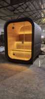 Cabine de sauna carrée noire, cabines de sauna en forme de cube, cabines de sauna pour jardin extérieur