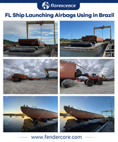 Airbag de lancement de navire robuste pour amarrage à sec, airbag marin gonflable en caoutchouc pour l'amarrage professionnel des navires