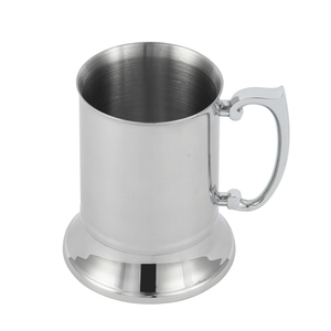 Taza de jarra de cerveza de doble pared de acero inoxidable 304 personalizada al por mayor RTS con asa de vidrio de calidad superior para amantes de la cerveza - Product Image 3