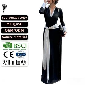 ชุดเดรสยาวแฟชั่นใหม่จากผู้ผลิตตามสั่ง ดีไซน์หรูหราเข้ารูปทรงเอไลน์ เหมาะสำหรับงานปาร์ตี้ ชุดเดรสเชิ้ตสำหรับผู้หญิง - Product Image 2