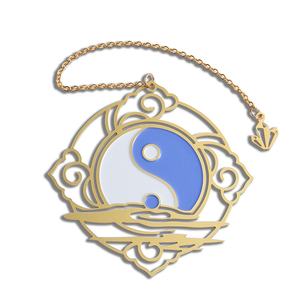 Marcapáginas de Metal con Logotipo Personalizado, Cuadrado, Hueco, con Símbolo Dorado y Colgante - Product Image 1