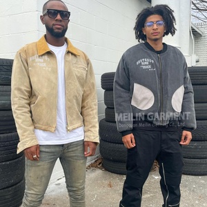Blousons Bomber Zippés Personnalisés Effet Délavé Acide pour Hommes – Modèle Designer Vintage d'Extérieur sur Mesure - Product Image 2