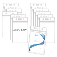 Protecteur de carte horizontal en PVC transparent personnalisé porte-badge d'identification à bord souple porte-étiquette de nom de conférence manchon ouvert haut facile à insérer