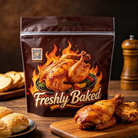 Sacs en plastique refermables à fermeture éclair, personnalisés en usine, à fond carré, pour poulet rôti, anti-buée, de qualité alimentaire, pour emballage alimentaire