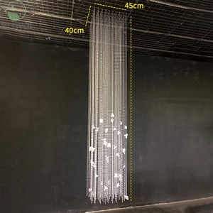 Decorazione del soffitto della sala per matrimoni rifiniti in acrilico pezzi appesi sfondo del palcoscenico di nozze oggetti di scena decorativi per tenda con perline - Product Image 5