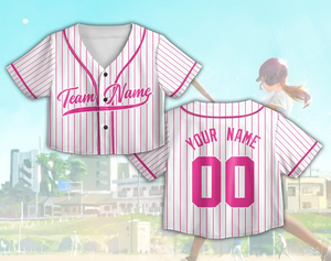 Jersey Baseball Wanita Crop Top Bordir LOGO Custom Sublimasi Ukuran Besar Kaos Jersey Wanita Seragam - Product Image 4