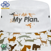 Sombrero de Pescador con Estampado Completo de Perros, Estilo Urbano, Fabricación OEM/ODM, Logotipo Bordado Personalizado, Sombrero Casual para el Sol